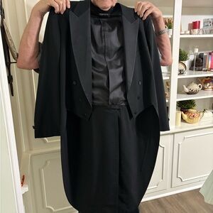 Classic Black Tuxedo Tailcoat Jacket and Trousers